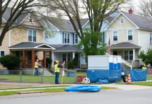 Community celebration in Pontiac for the completion of home repairs