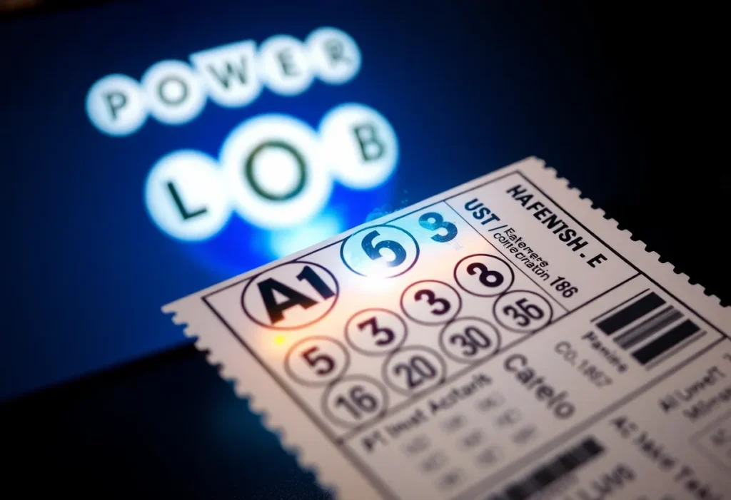 Lottery ticket with AI technology symbols