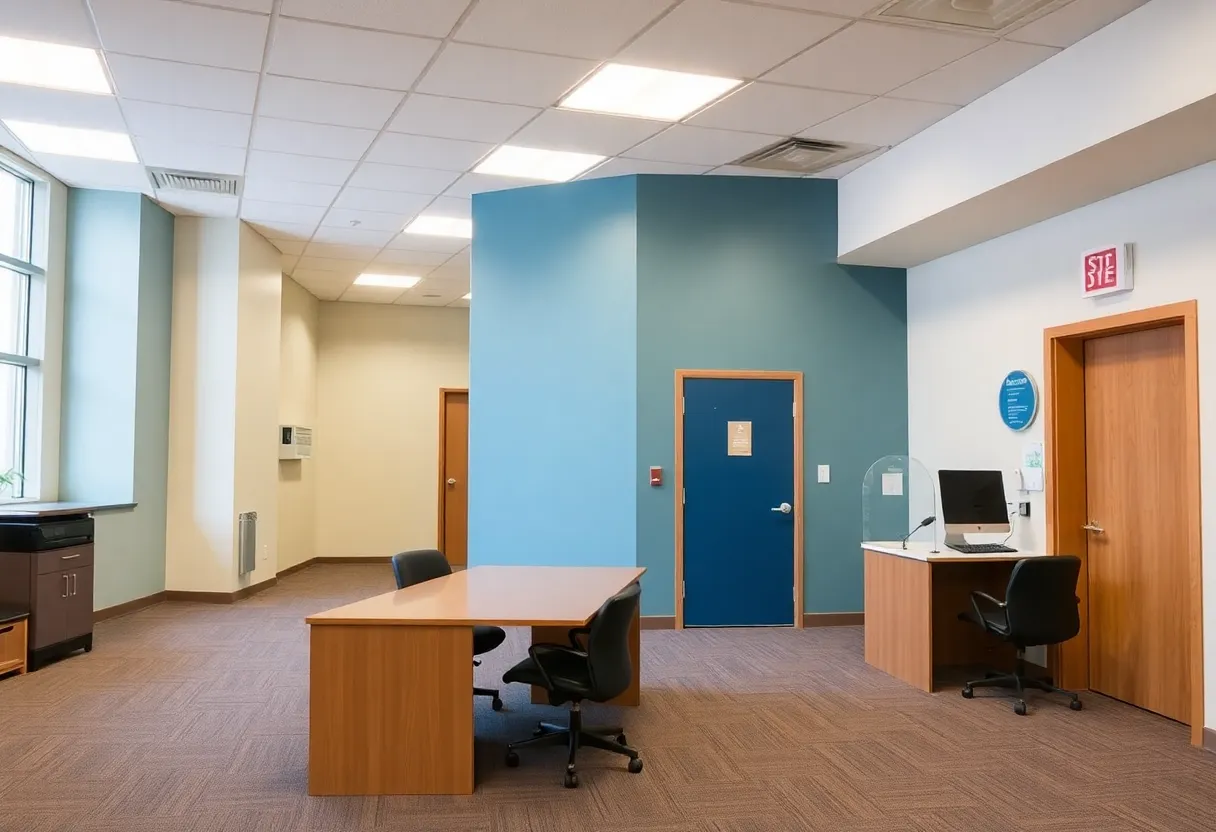 Interior of the newly renovated Secretary of State office in Detroit