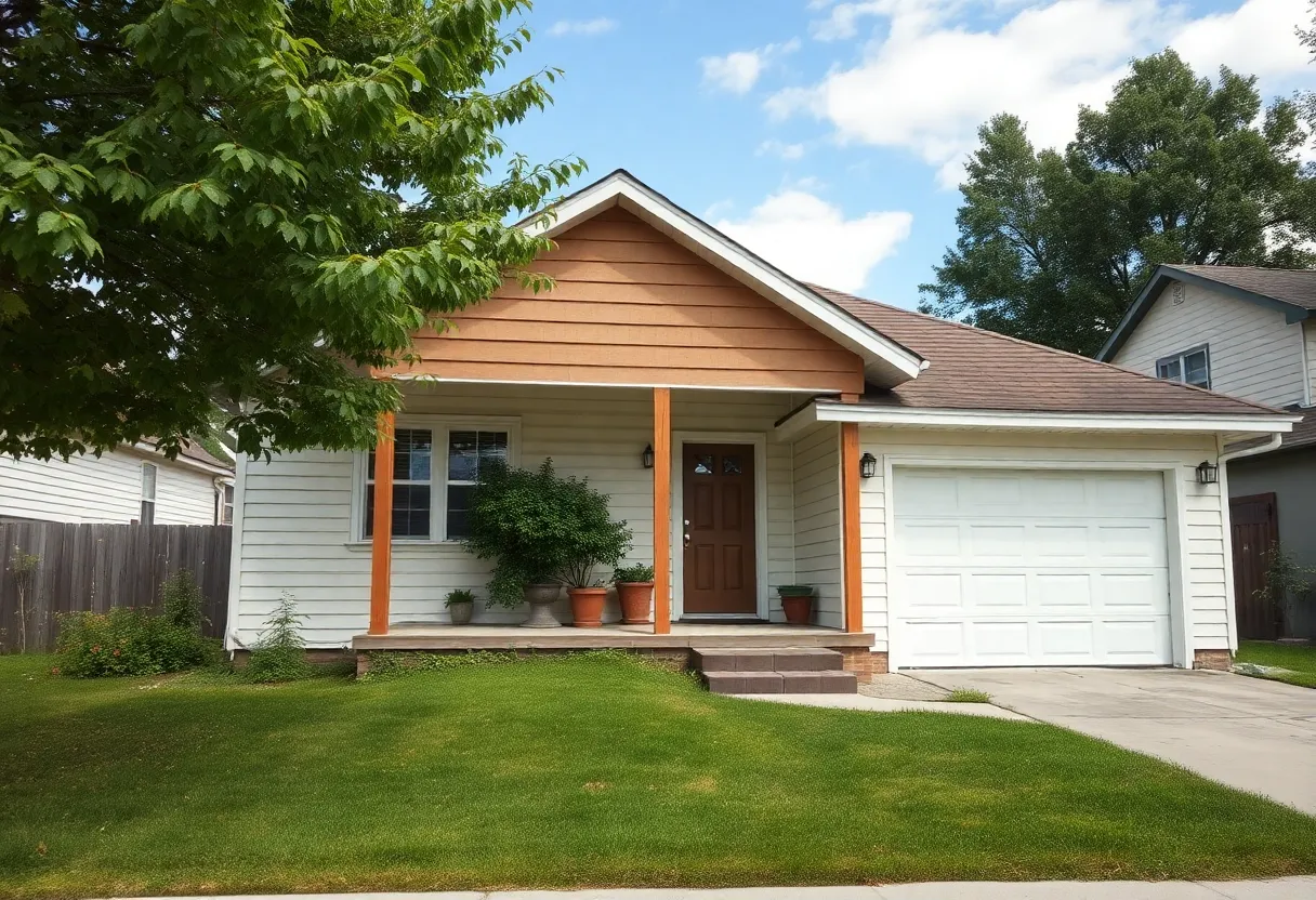 A newly renovated home with a vibrant garden, symbolizing affordable renovations.