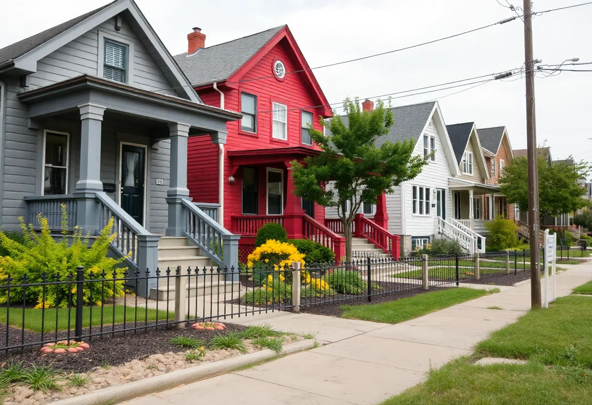 Renovated homes in a Detroit neighborhood