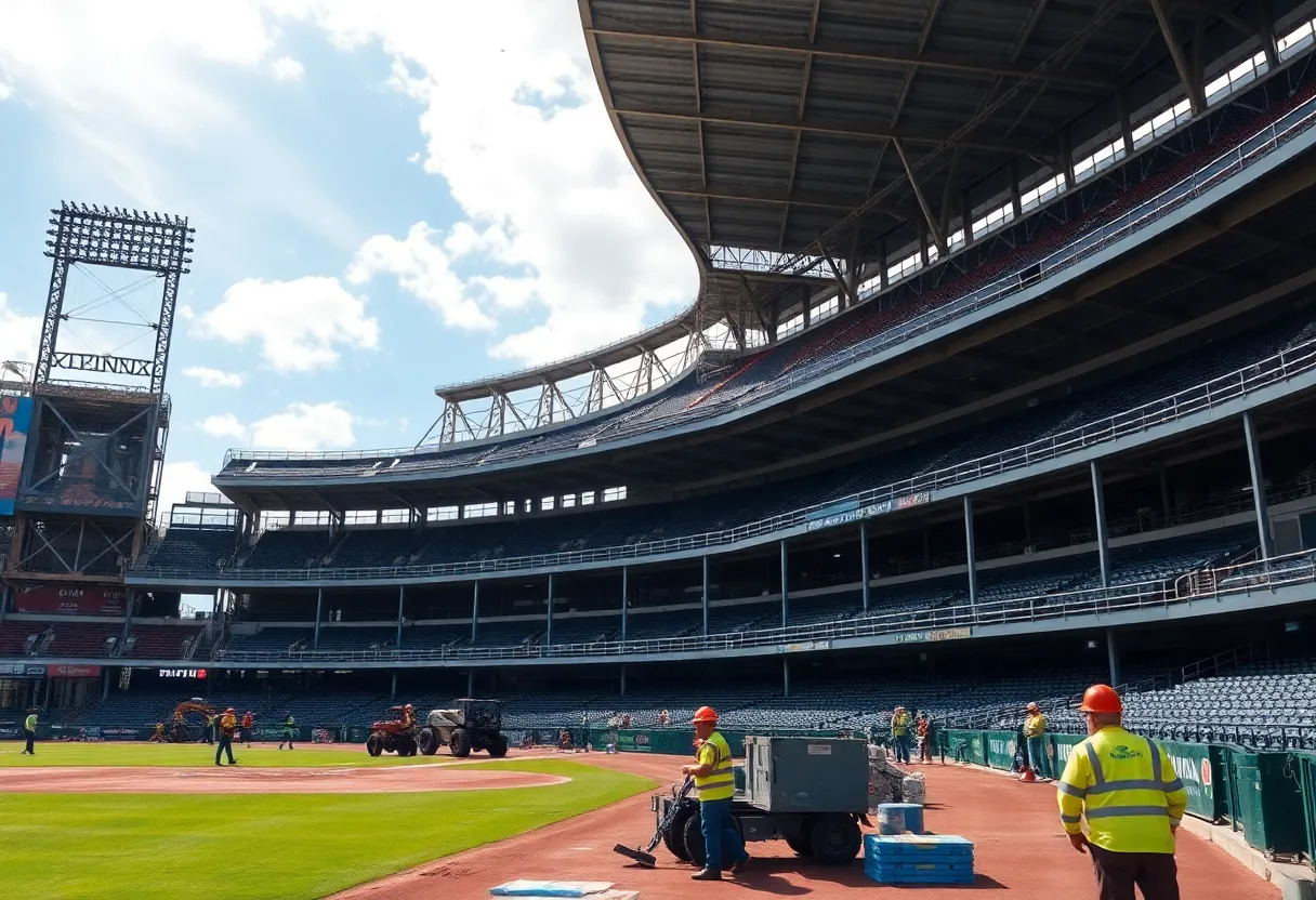 Construction site of the West Michigan Whitecaps ballpark renovation
