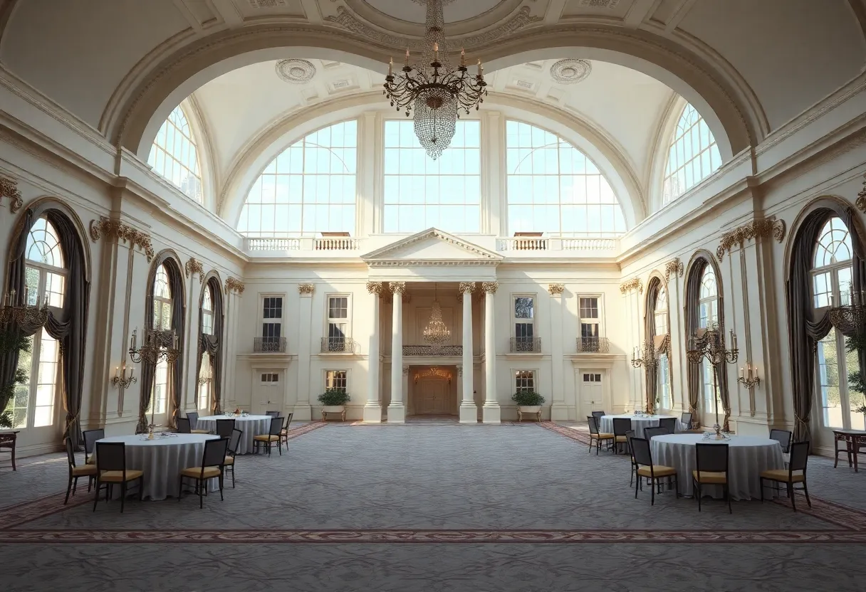Concept design of a modern ballroom in the White House