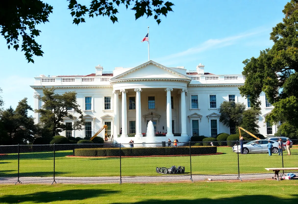 Demolition site of East Wing at the White House