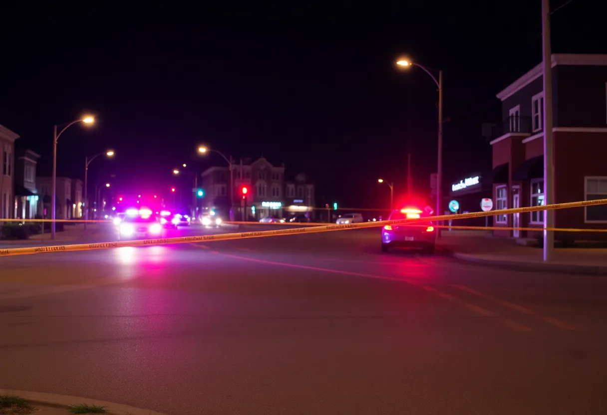 Police at the scene of a shooting in Wyoming, Michigan.