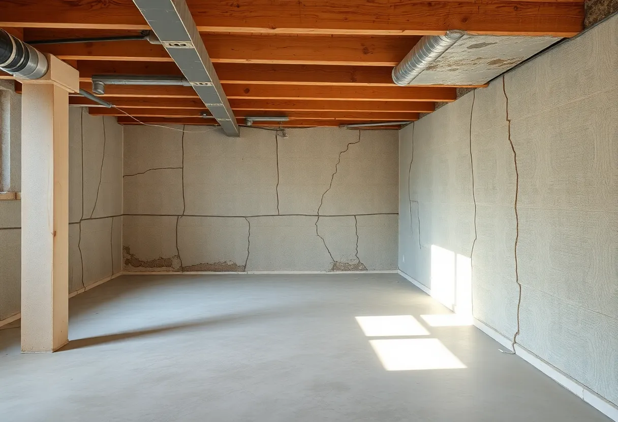Bowing basement walls with cracks and bulges