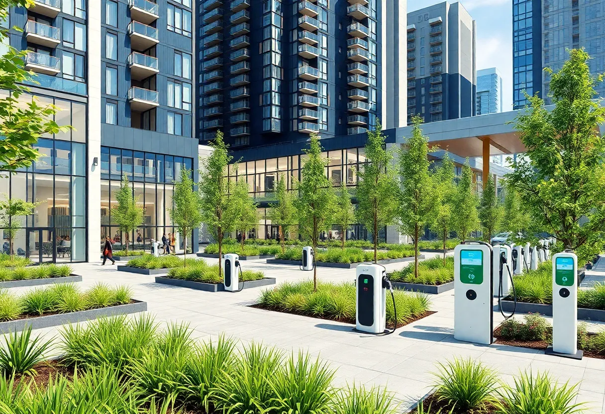 Aerial view of Briarwood Mall highlighting renovation areas