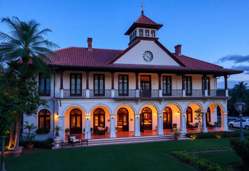 Exterior view of the renovated Dearborn Inn showcasing historical architecture.