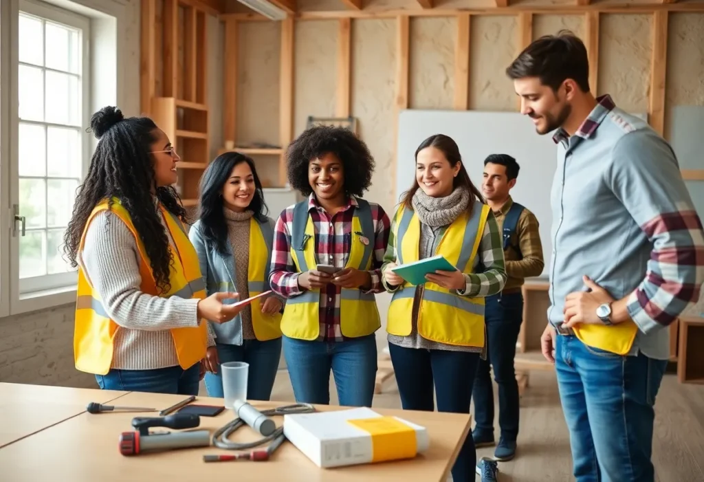 Participants learning about home renovation and energy efficiency.