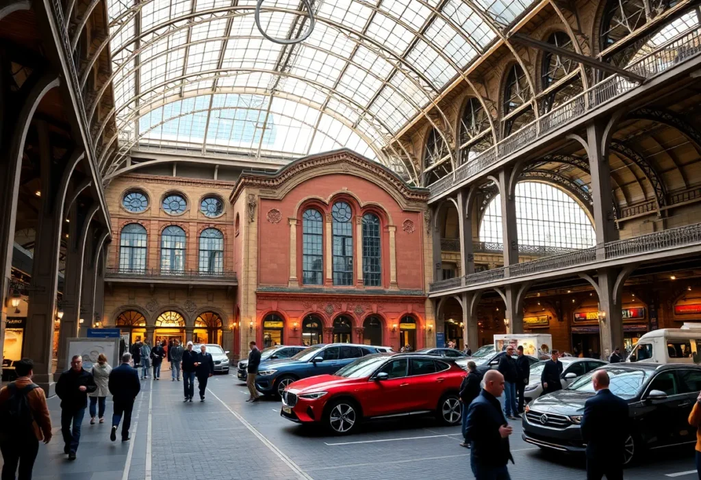 Renovated Michigan Central Station during Ford Racing Season Launch