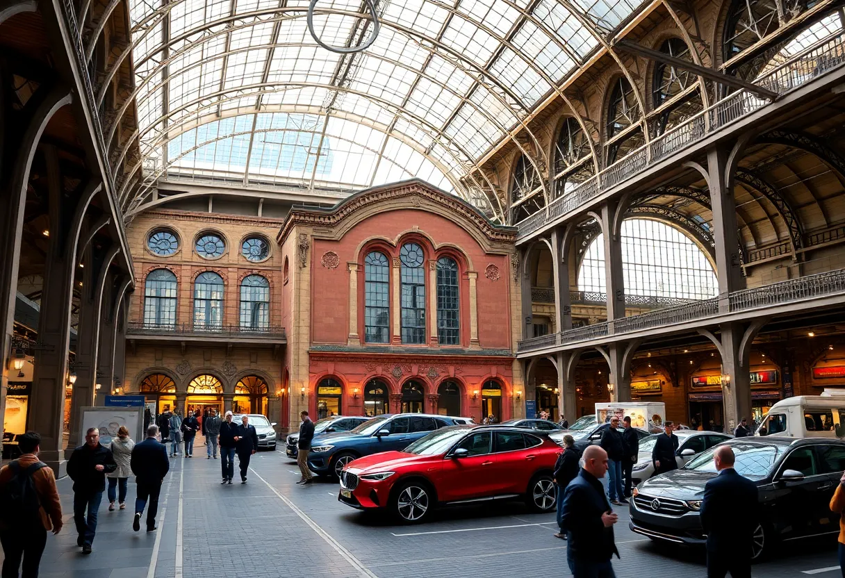Renovated Michigan Central Station during Ford Racing Season Launch