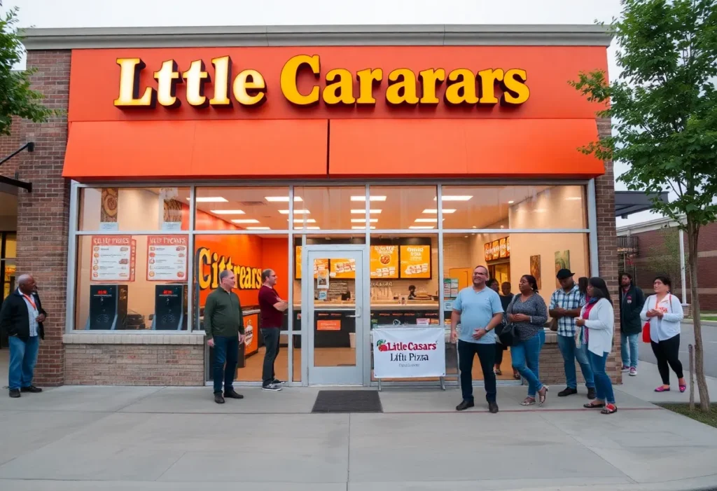 Newly renovated Little Caesars store in Leesburg, showcasing modern design and customer amenities.