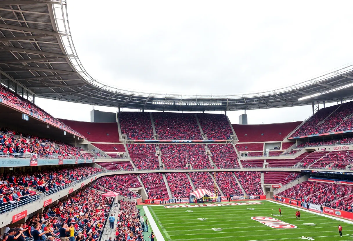 Exterior view of the new Ryan Field stadium showcasing modern architecture and fan-focused area.