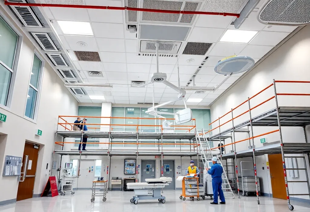 Construction site of the renovated emergency department at Trinity Health Ann Arbor.