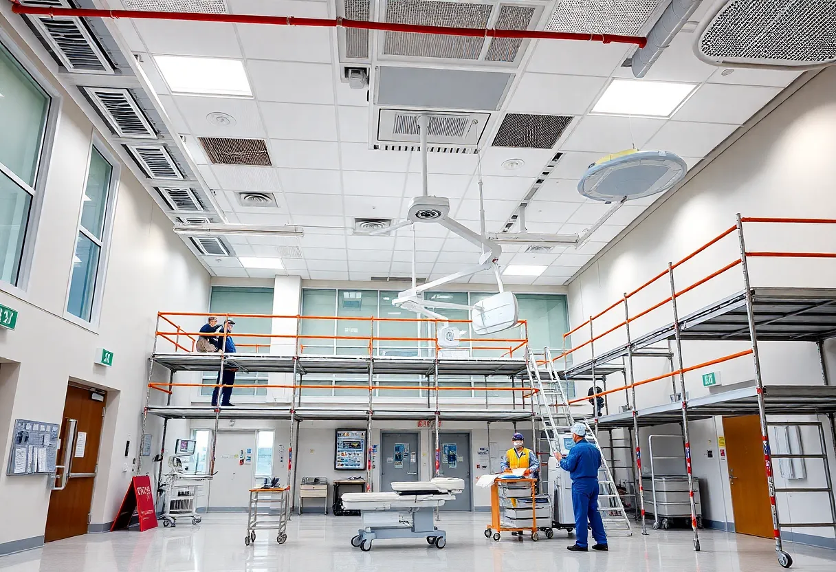 Construction site of the renovated emergency department at Trinity Health Ann Arbor.