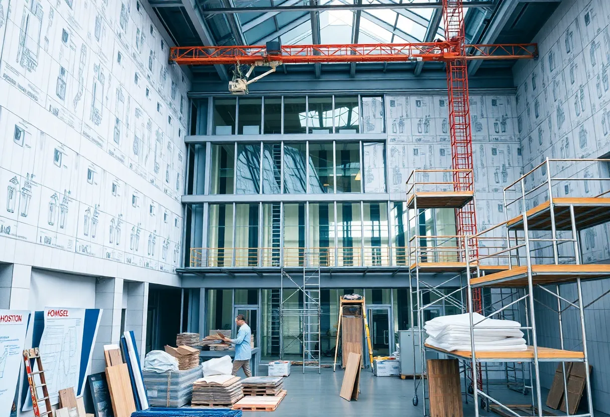 Construction site of Trinity Health Ann Arbor Hospital renovation