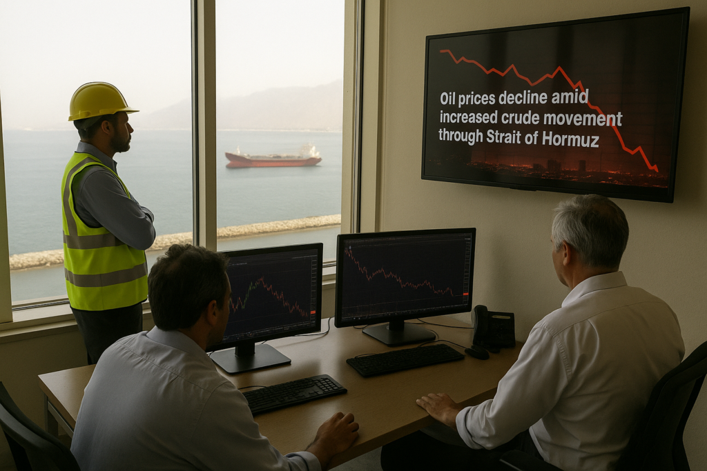 Oil Prices Decline Amid Increased Crude Movement Through Strait of Hormuz