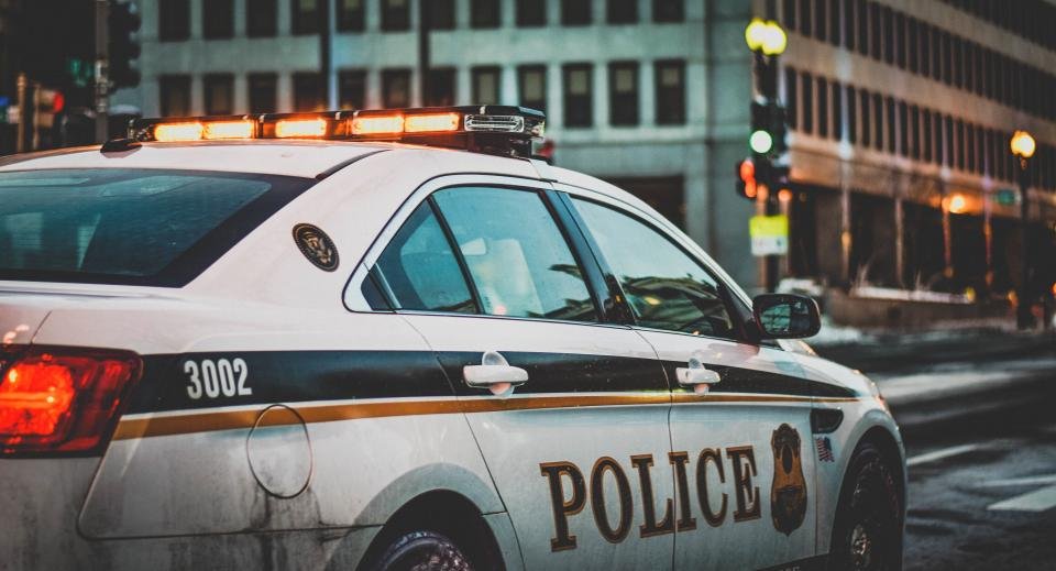 Police car parked on a street