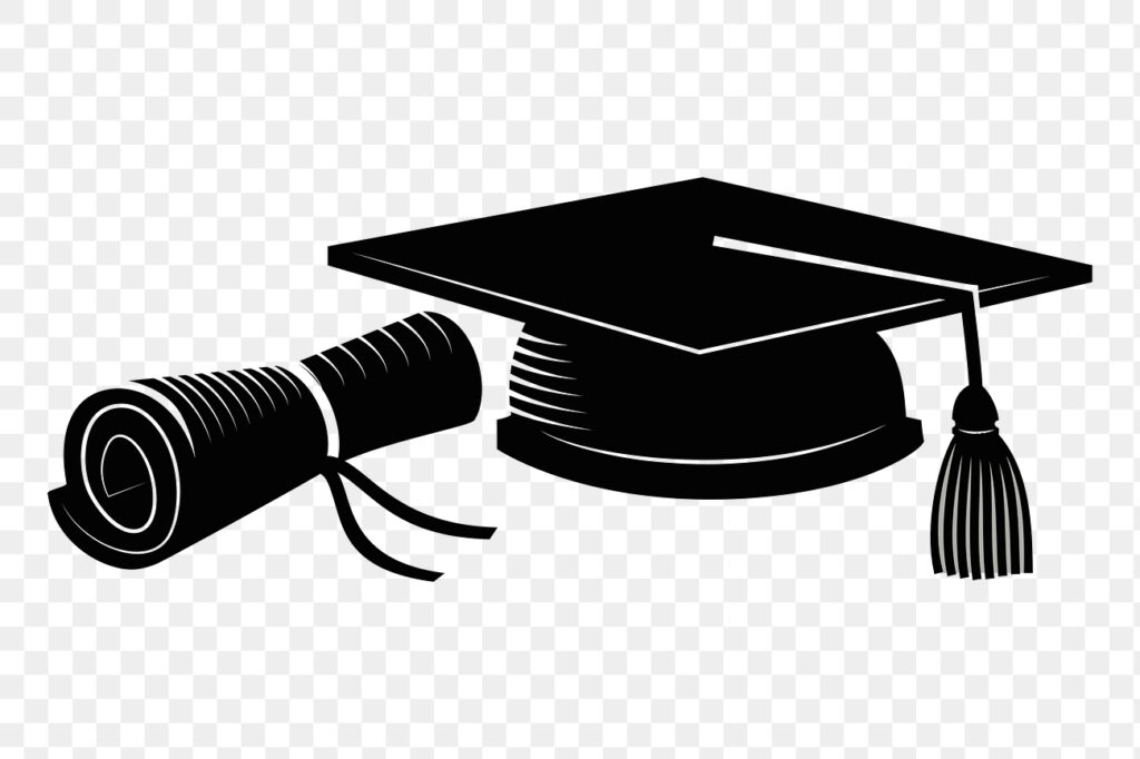 Graduation cap and diploma illustration