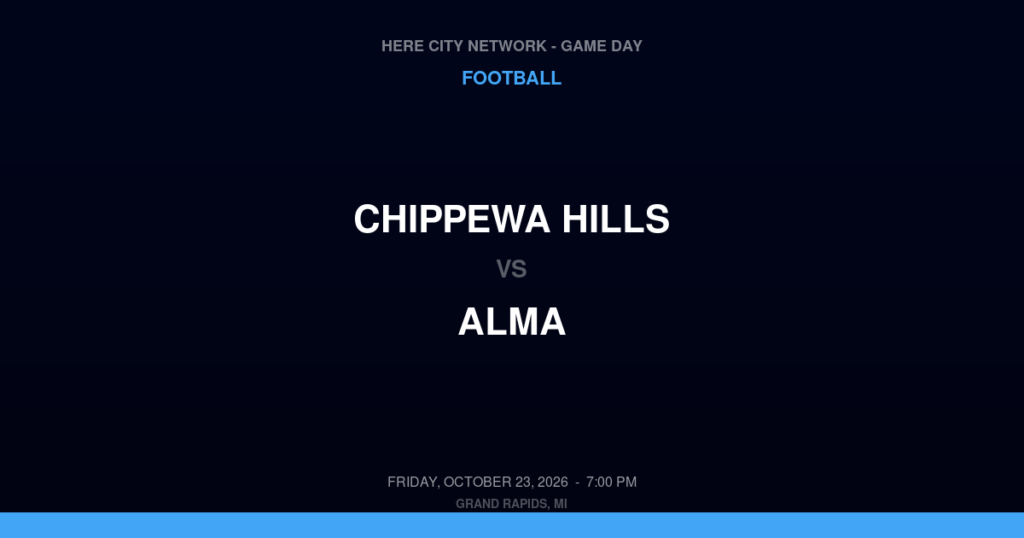 Chippewa Hills vs. Alma — Football Game Day — Alma, MI — Oct 23, 2026