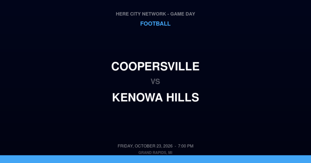Coopersville vs. Kenowa Hills — Football Game Day — Grand Rapids, MI — Oct 23, 2026