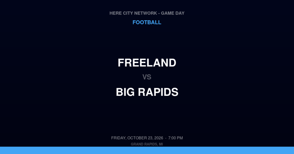 Freeland vs. Big Rapids — Football Game Day — Big Rapids, MI — Oct 23, 2026
