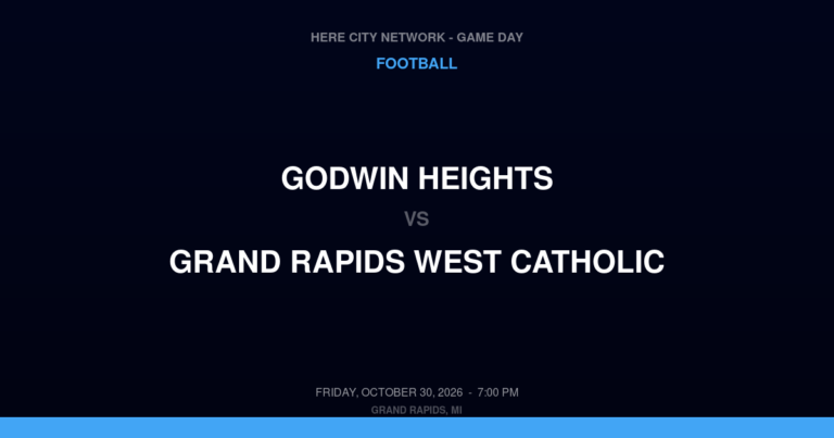 Godwin Heights vs. Grand Rapids West Catholic — Football Game Day — Grand Rapids, MI — Oct 30, 2026