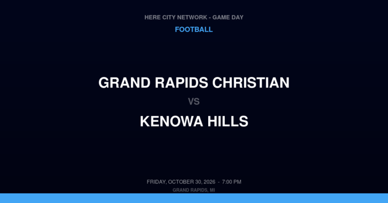 Grand Rapids Christian vs. Kenowa Hills — Football Game Day — Grand Rapids, MI — Oct 30, 2026