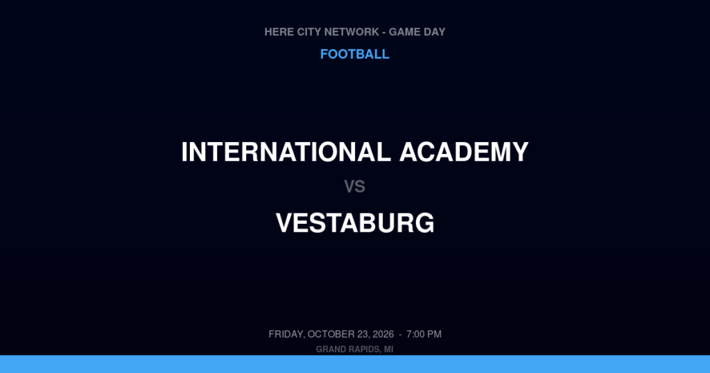 International Academy vs. Vestaburg — Football Game Day — Vestaburg, MI — Oct 23, 2026
