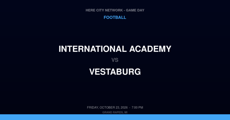International Academy vs. Vestaburg — Football Game Day — Vestaburg, MI — Oct 23, 2026