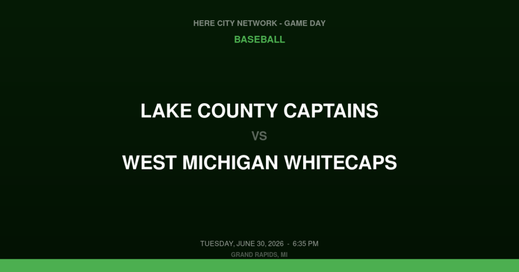 Lake County Captains vs. West Michigan Whitecaps — Baseball Game Day — Grand Rapids, MI — Jun 30, 2026