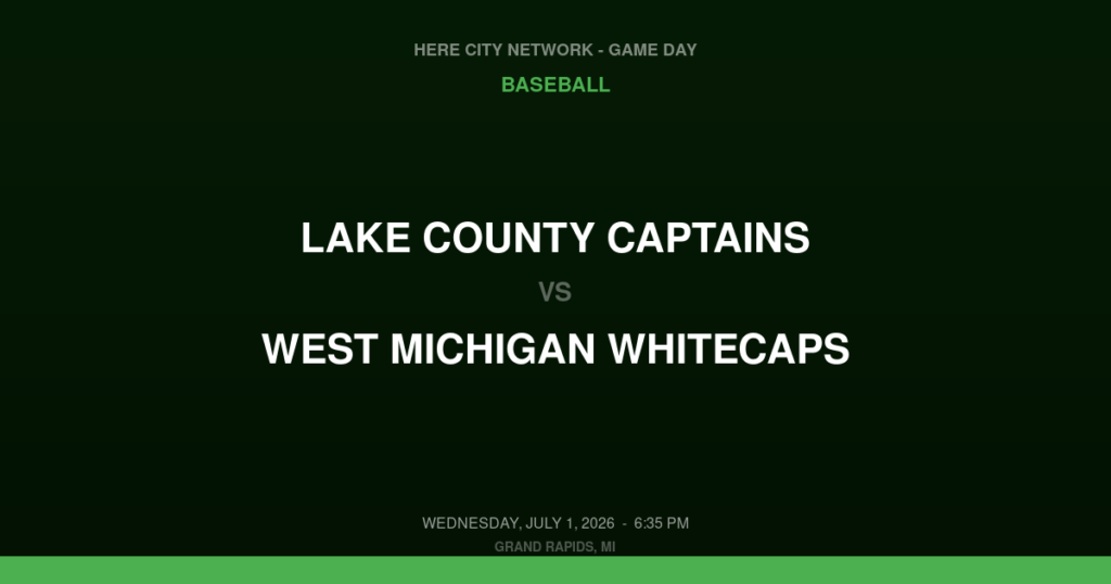 Lake County Captains vs. West Michigan Whitecaps — Baseball Game Day — Grand Rapids, MI — Jul 1, 2026