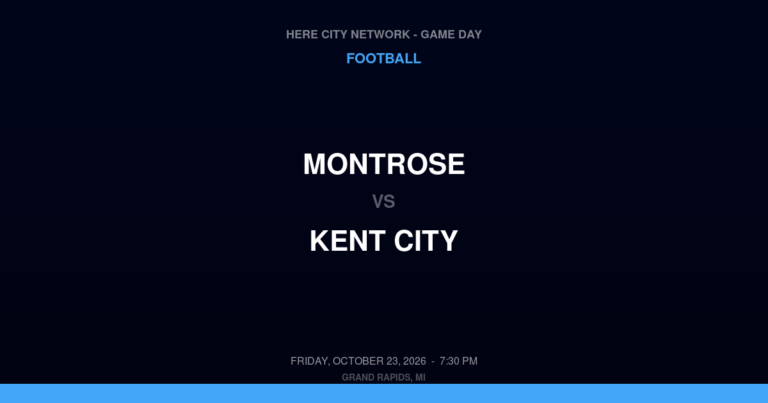 Montrose vs. Kent City — Football Game Day — Kent City, MI — Oct 23, 2026