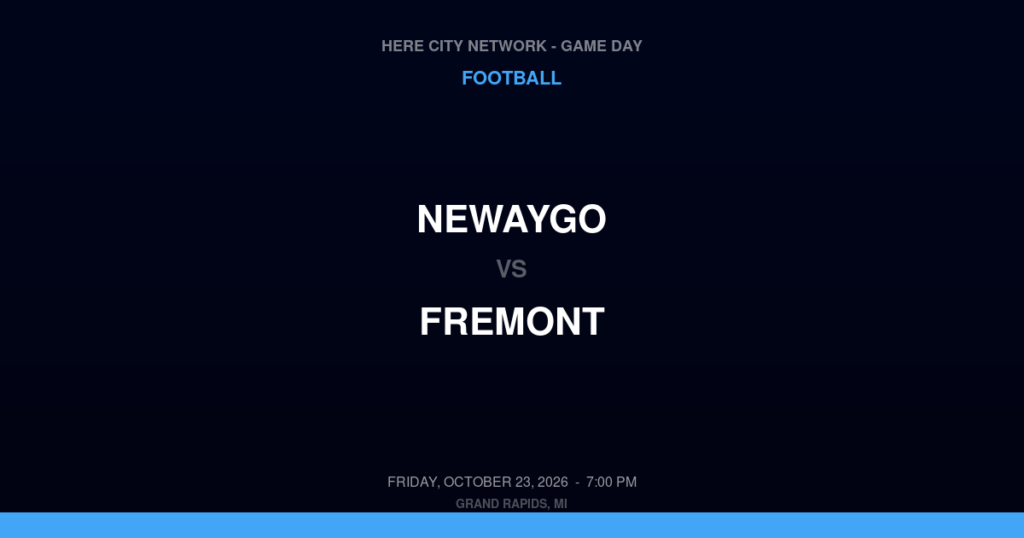 Newaygo vs. Fremont — Football Game Day — Fremont, MI — Oct 23, 2026