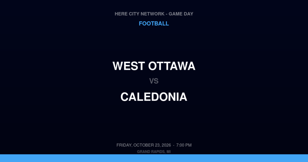 West Ottawa vs. Caledonia — Football Game Day — Caledonia, MI — Oct 23, 2026