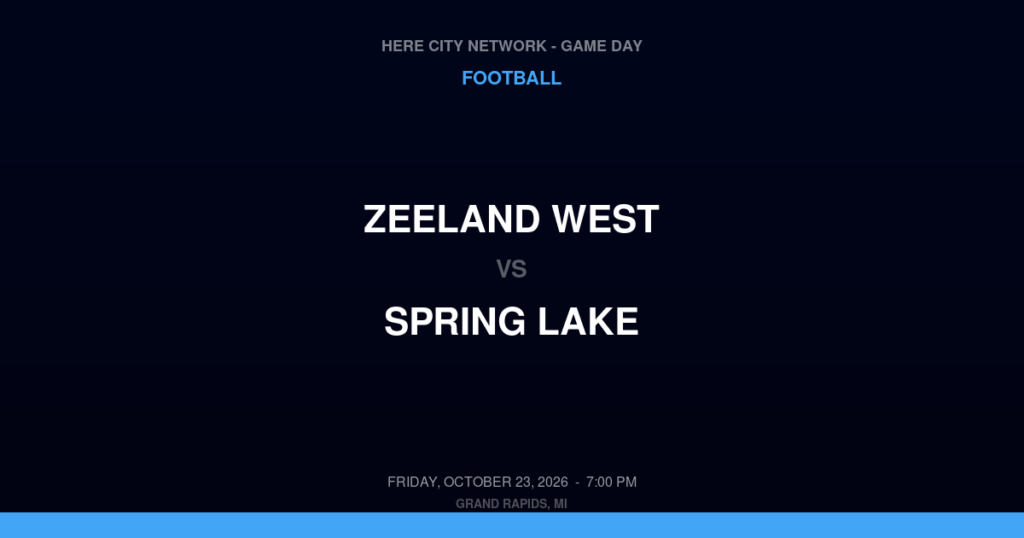 Zeeland West vs. Spring Lake — Football Game Day — Spring Lake, MI — Oct 23, 2026